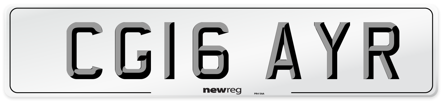CG16 AYR Number Plate from New Reg